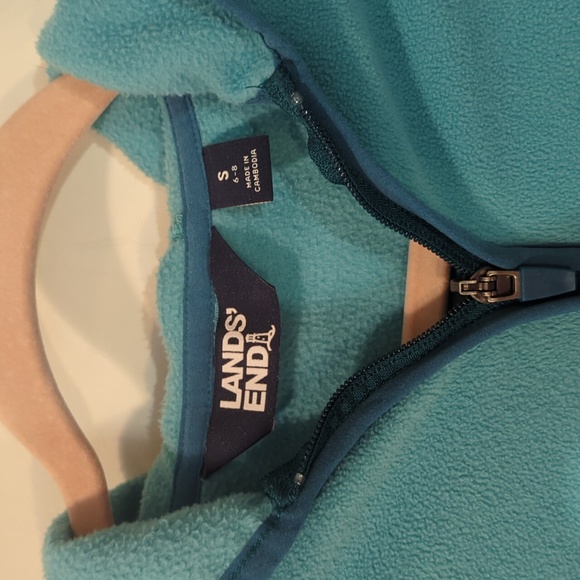 Teal aqua Land's End fleece Hoodie S worn once, perfect condition - Picture 2 of 5
